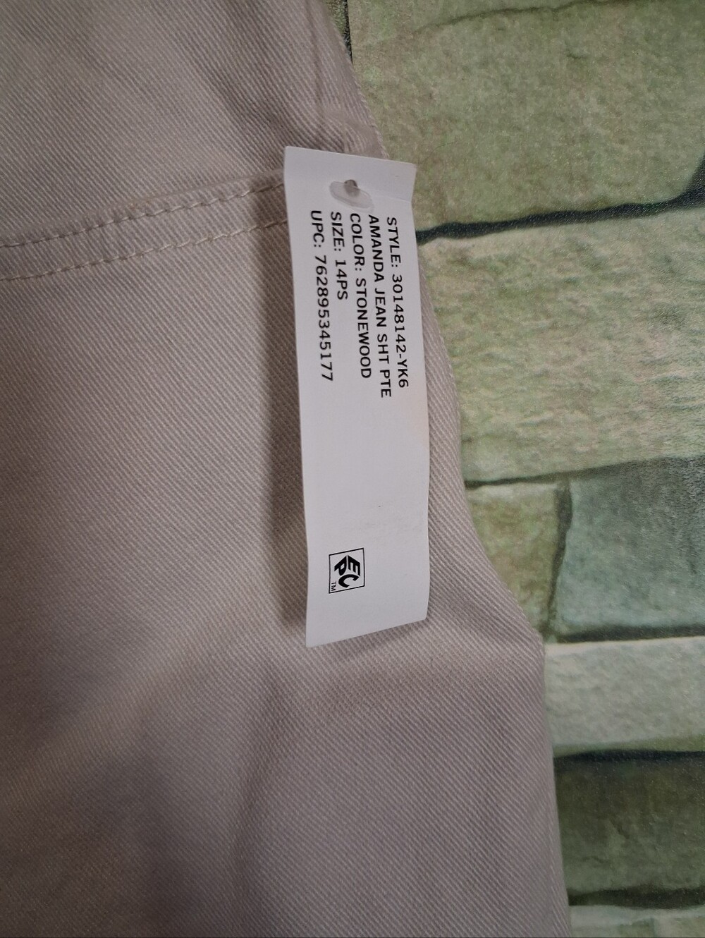 Gloria Vanderbilt Straight Leg Pants Light Beige 14 Short - Picture 3 of 8